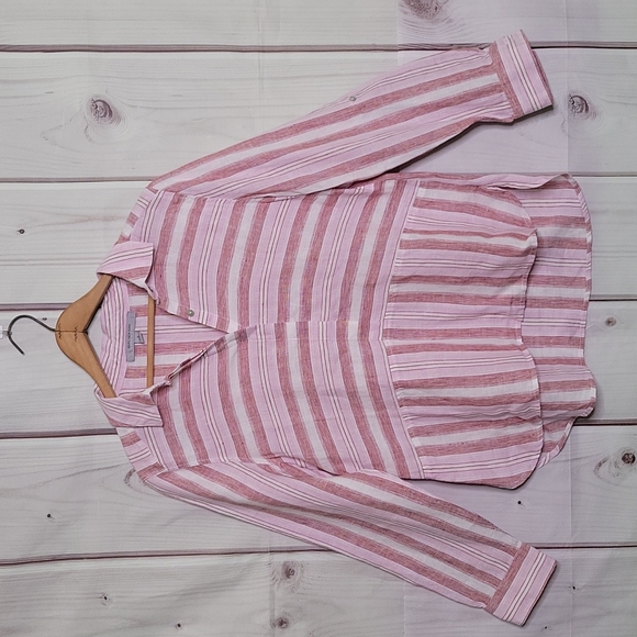 Marc New York Tops - Marc New York Andrew Marc Red Pink Linen Pullover Blouse Size Small S